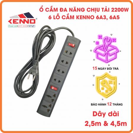 Ổ điện Kenno đen 1200W 2.5m (6A3-ND)