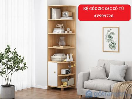 KỆ GÓC ZIC ZAC CÓ TỦ