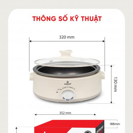 Nồi lẩu điện Kalpen 5L 1800W P22